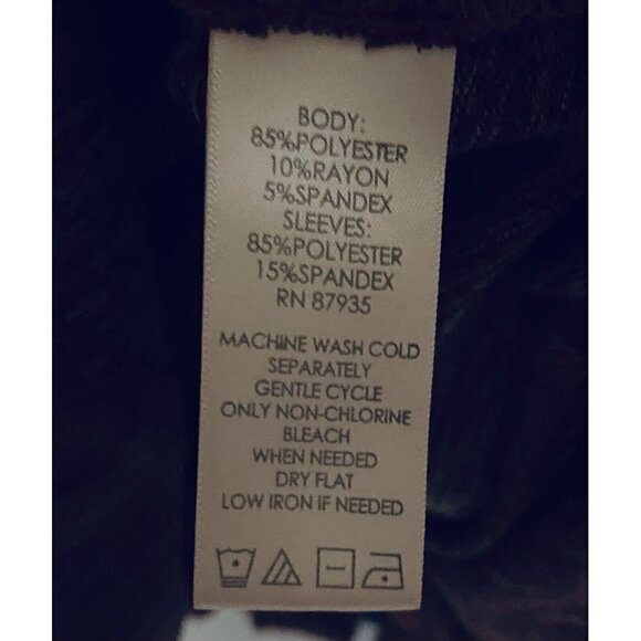 LOGO Lori Goldstein Womens Small Knit Tunic Cardigan Faux Suede Sleeves A266500 - Picture 7 of 9